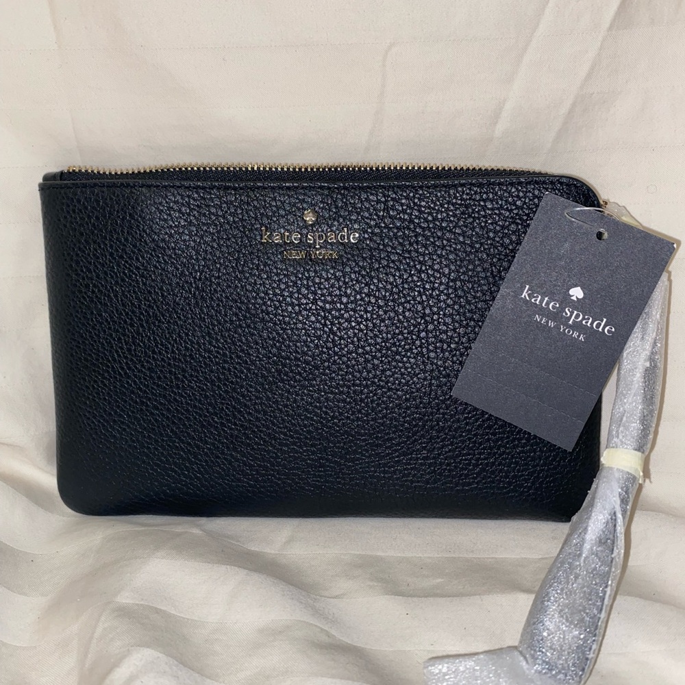 Kate Spade Black Leather Clutch